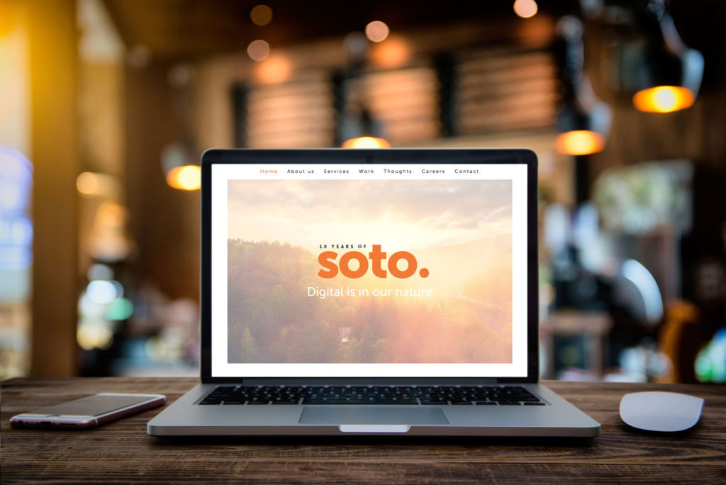 Soto website on a laptop